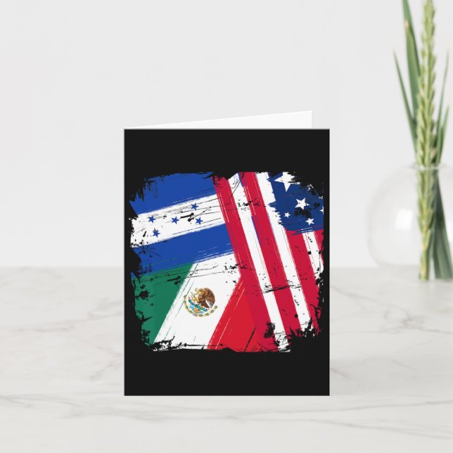 Usa Mexico Honduras Flags  Card (Front)