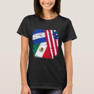 Usa Mexico Honduras Flags T-Shirt