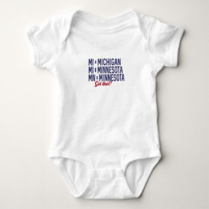 USA - MI = Michigan Not Minnesota Confusion Baby Bodysuit