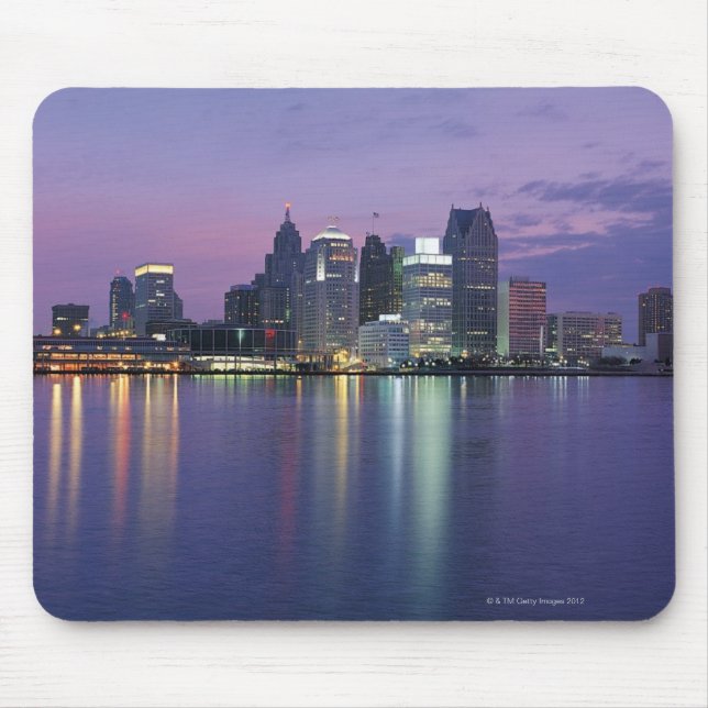 USA, Michigan, Detroit skyline, night Mouse Pad (Front)