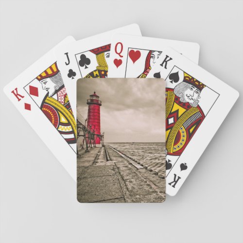 USA Michigan Grand Haven Lighthouse Playing Cards