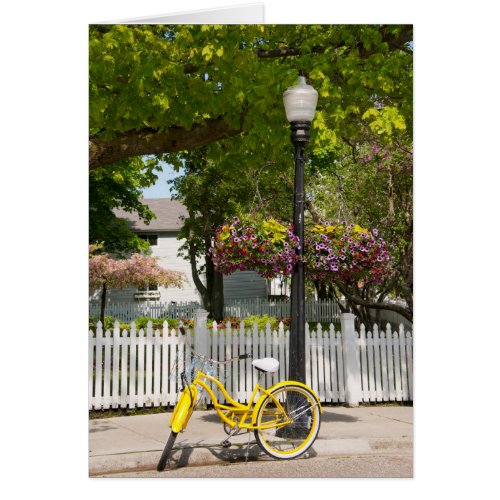 USA Michigan Mackinac Island Yellow Bike