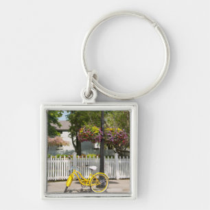 USA, Michigan, Mackinac Island. Yellow Bike Keychain