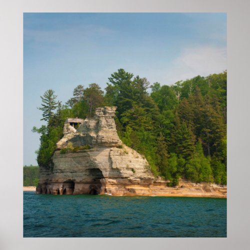 USA Michigan Miners Castle Rock Formation 2 Poster