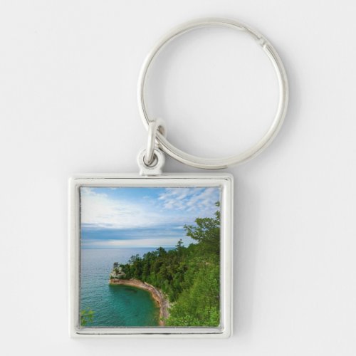 USA Michigan Miners Castle Rock Formation 3 Keychain