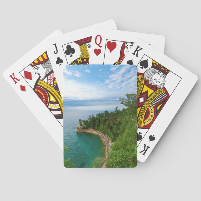 USA, Michigan. Miner's Castle Rock Formation 3 Poker Cards (Back)