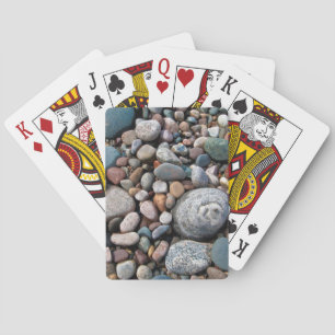 USA, Michigan. Polished Pebbles On The Shore Poker Cards
