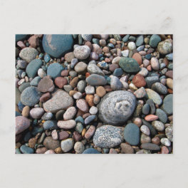 USA, Michigan. Polished Pebbles On The Shore Postcard
