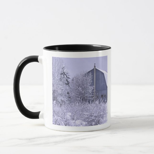 USA, Michigan, Rochester Hills. Snowy blue Mug (Left)