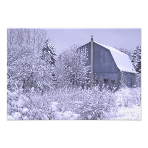 USA Michigan Rochester Hills Snowy blue Photo Print