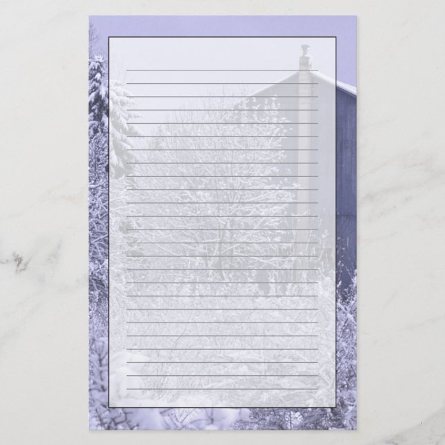 USA, Michigan, Rochester Hills. Snowy blue Stationery (Front)