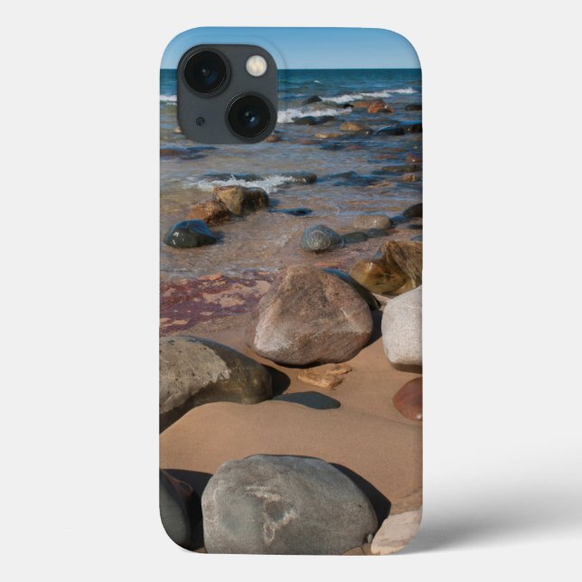USA, Michigan. Rounded Boulders On 12 Mile Case-Mate iPhone Case (Back)