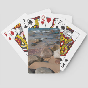 USA, Michigan. Rounded Boulders On 12 Mile Poker Cards