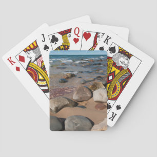 USA, Michigan. Rounded Boulders On 12 Mile Poker Cards