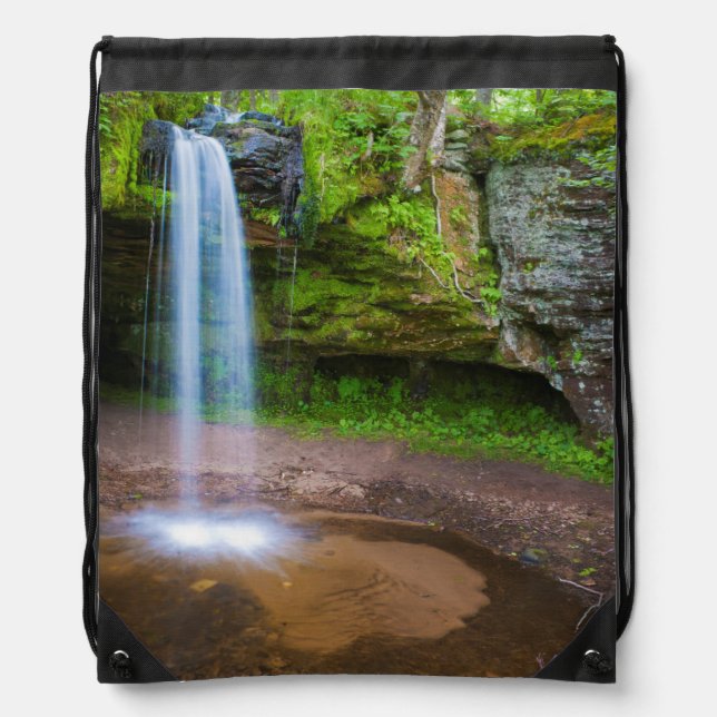 USA, Michigan. Scott's Falls In Upper Michigan Drawstring Bag (Front)