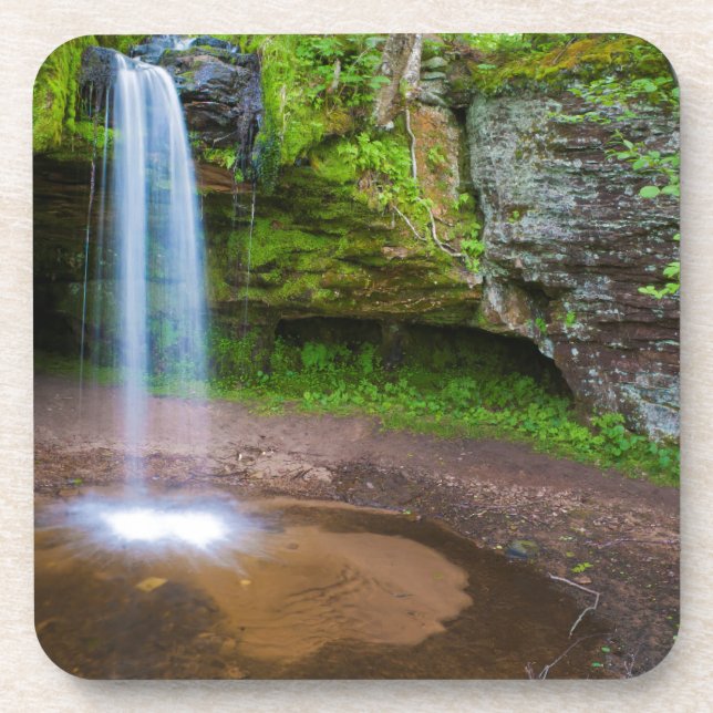 USA, Michigan. Scott's Falls In Upper Michigan Drink Coaster (Front)