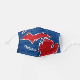 USA Michigan State Stars and Stripes Map Cloth Face Mask