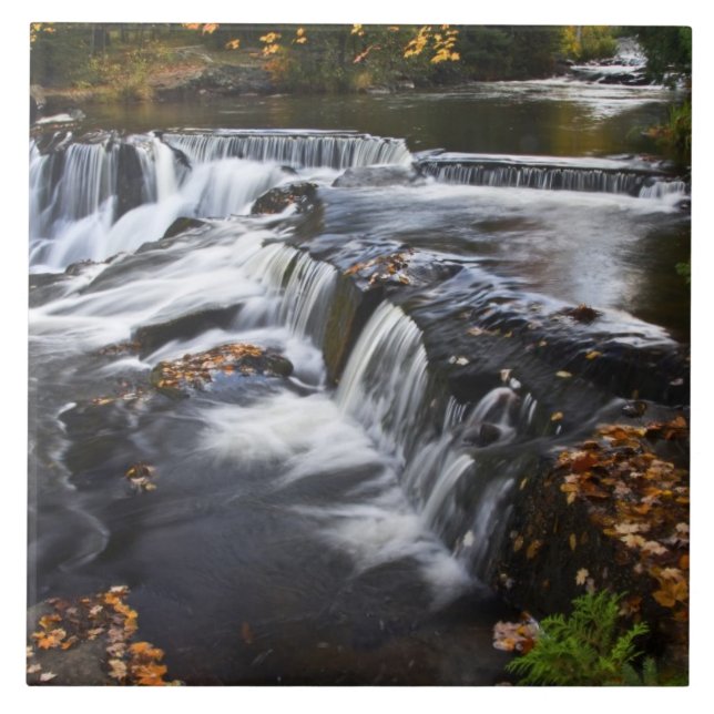 USA, Michigan, Upper Peninsula. Bond Falls and Tile (Front)