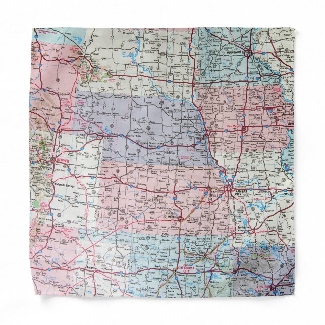 USA Midwest Map   Bandana (Front)