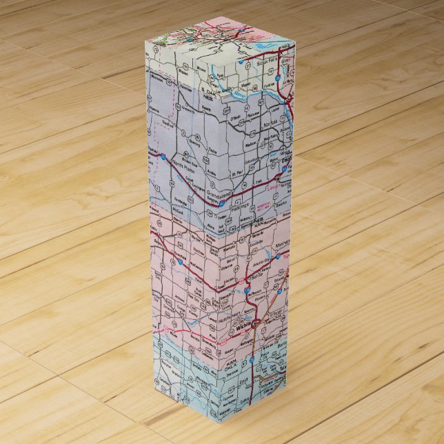 USA Midwest Map  Wine Box (Front)