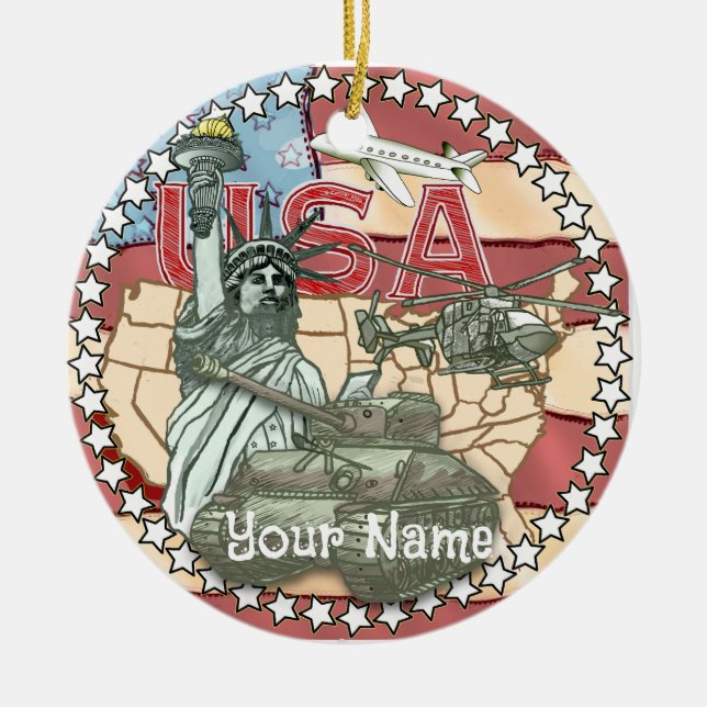 USA  Military  Ceramic Ornament (Front)