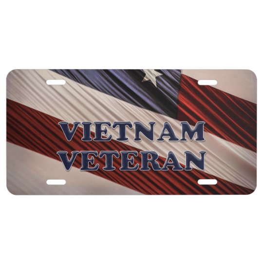 USA Military Patriotic Flag Vietnam Veteran License Plate | Zazzle.com