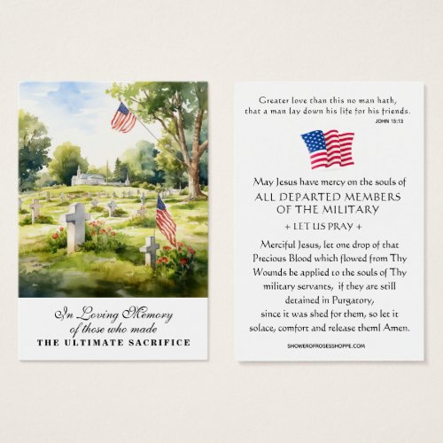 USA Military Remembrance Memorial Veterans Prayer