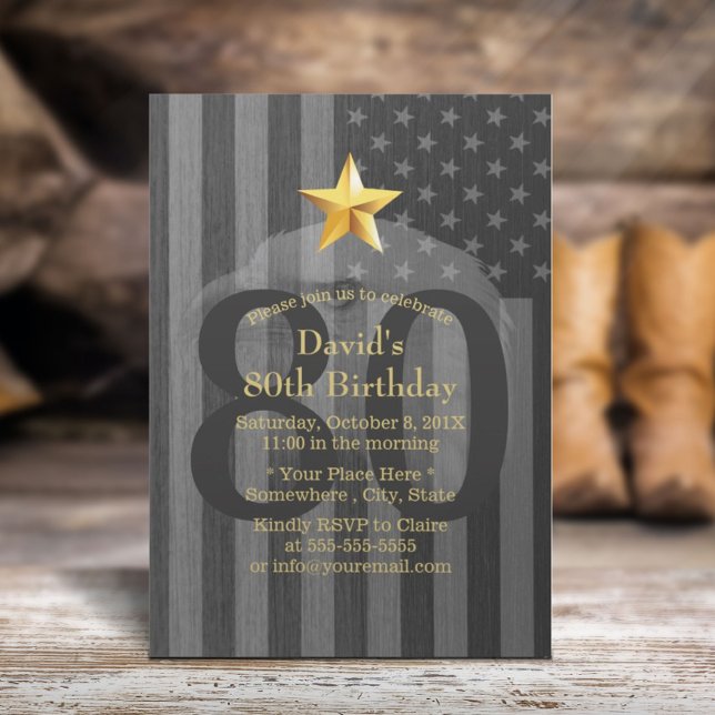 USA Military Veteran Bald Eagle Birthday Party Invitation (Creator Uploaded)