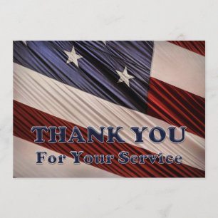 USA Military Veterans Patriotic Flag Thank You