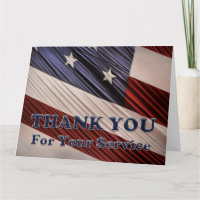 USA Military Veterans Patriotic Flag Thank You
