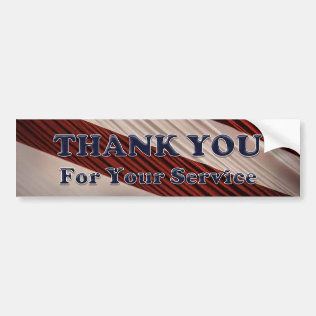 USA Military Veterans Patriotic Flag Thank You Bumper Sticker | Zazzle