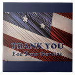 Usa Military Veterans Patriotic Flag Thank You Ceramic Tile at Zazzle