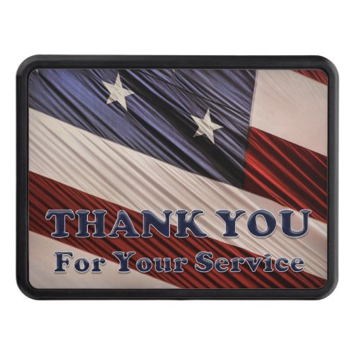 USA Military Veterans Patriotic Flag Thank You Trailer Hitch Cover