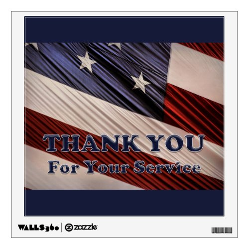 USA Military Veterans Patriotic Flag Thank You Wall Sticker