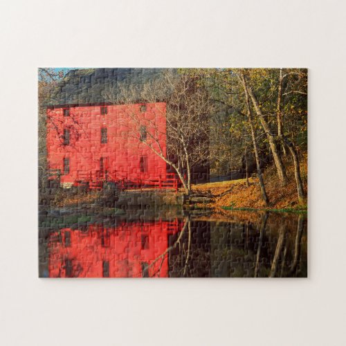 USA Missouri Alley Mill At Alley Spring Ozark Jigsaw Puzzle