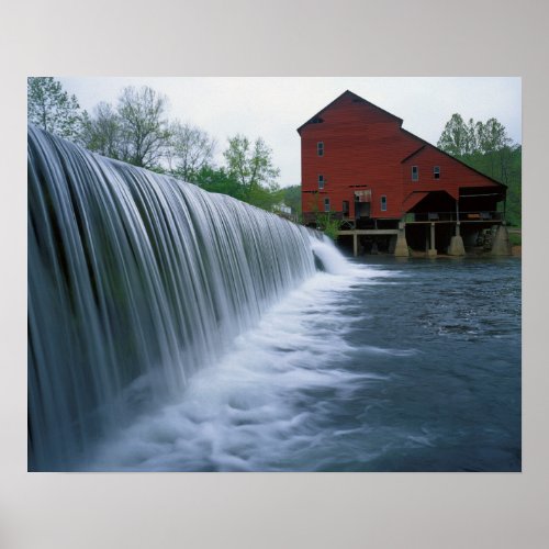 USA Missouri Ozark County Rockbridge Mill Poster