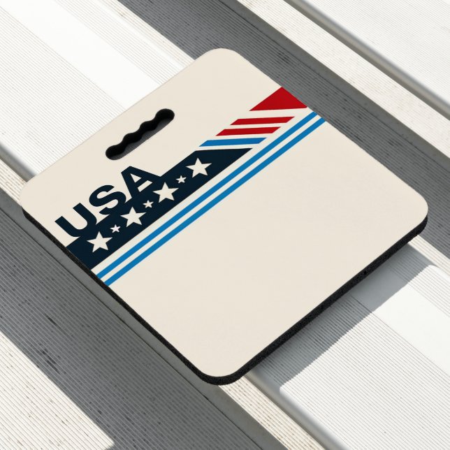 USA Modern Stars Stripes Stadium Seat Cushion (In Situ)
