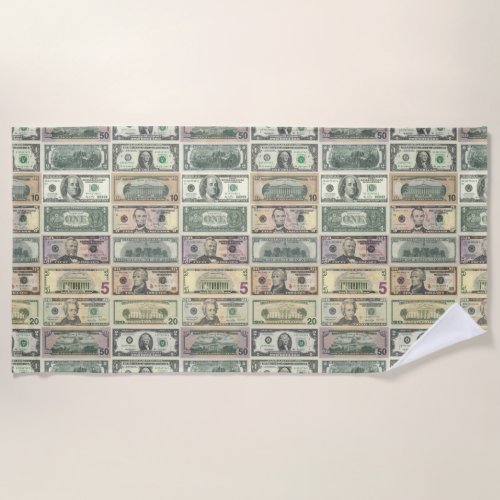 usa money pattern dollar currency bill united stat beach towel