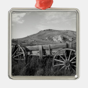 USA, Montana, Bannack State Park Old wagon made Metal Ornament