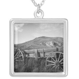 USA, Montana, Bannack State Park Old wagon made Silver Plated Necklace