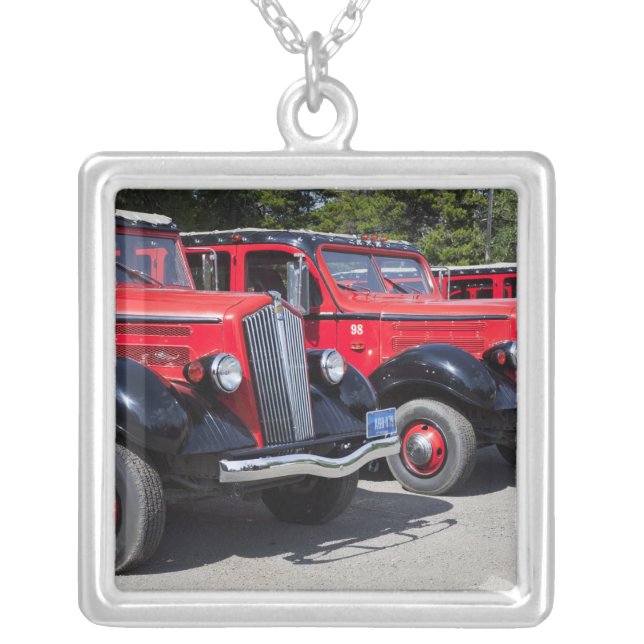 USA, Montana, East Glacier Park, gateway to Silver Plated Necklace (Front)