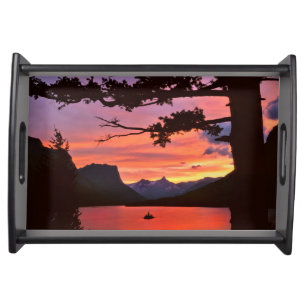 USA, Montana, Glacier National Park. Landscape Serving Tray