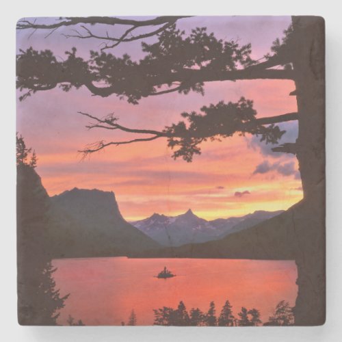 USA Montana Glacier National Park Landscape Stone Coaster