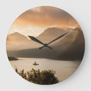 USA, Montana, Glacier National Park. Sunrise Large Clock