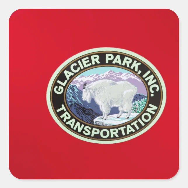 USA, Montana, Glacier National Park, Vintage 2 Square Sticker | Zazzle