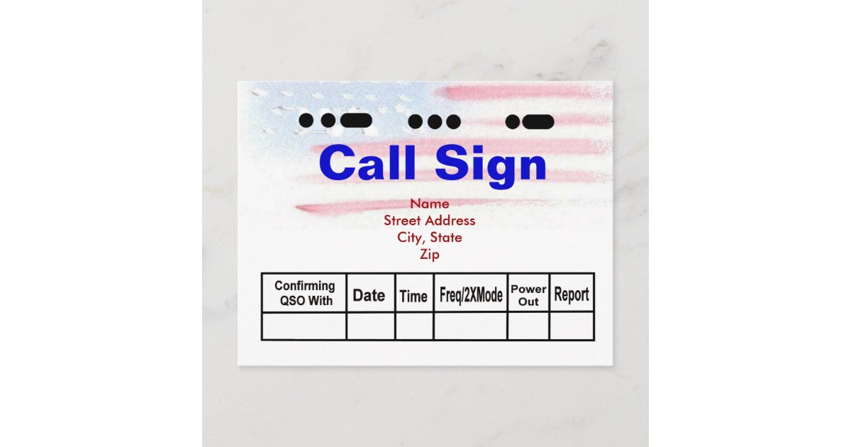 Usa Morse Code Watercolor Flag Qsl Cards Zazzle Com