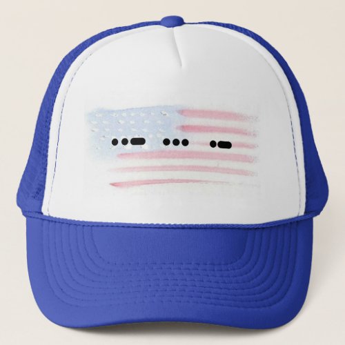 USA Morse Code with Flag Baseball Cap