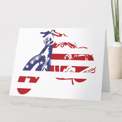 USA Motorcycle Flag Men American Patriot July 4  Thank You Card