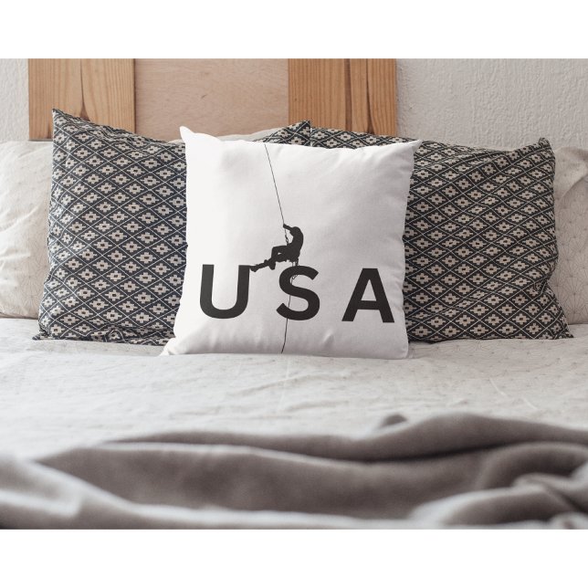 USA mountain climbing Throw Pillow (Creator Uploaded)