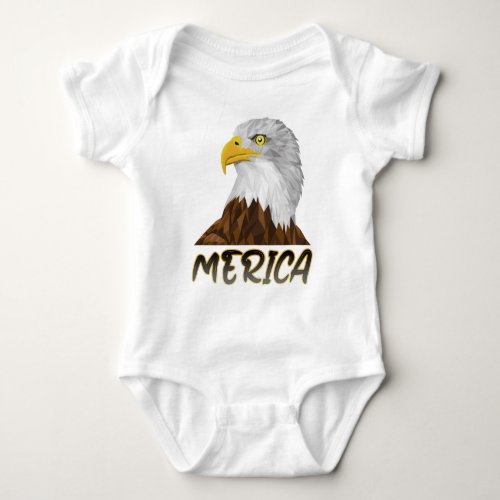 USA Mullet Eagle Patriotic 80s Eagle of _ Merica  Baby Bodysuit